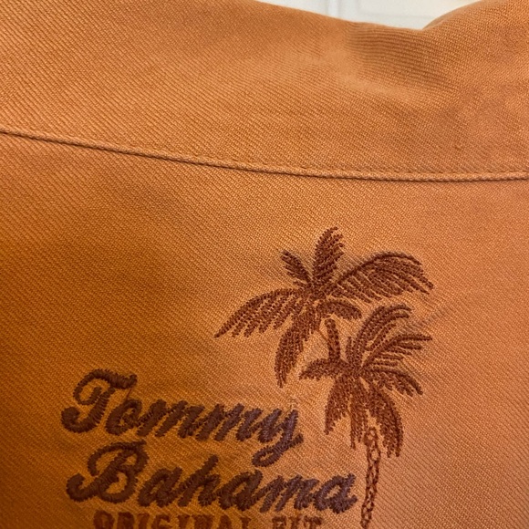 Used Tommy Bahama Orange Camp shirt - Large - Picture 3 of 3
